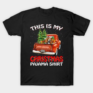 This Is My Christmas Pajama Shirt Basset Hound Truck Tree T-Shirt